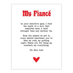 "Artery8 Love Poem My Everything Fiancé Romantic Poetry Wall Art Print in White - Size: W12"" x H16""" - thumbnail 1