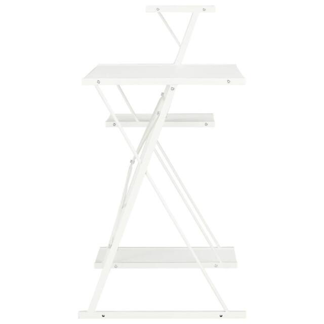Berkfield Home Elegant Desk with Shelf White 116x50x93 cm - Size: 116 x 50 x 93 cm - image 1