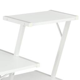 Berkfield Home Elegant Desk with Shelf White 116x50x93 cm - Size: 116 x 50 x 93 cm - thumbnail 5