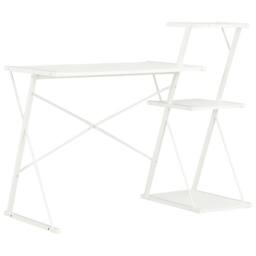 Berkfield Home Elegant Desk with Shelf White 116x50x93 cm - Size: 116 x 50 x 93 cm - thumbnail 2