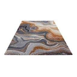 The Rug Shop UK Blue Bronze Abstract Jute Backing Machine Made Rug in Grey - Size: 200 cm x 290 cm - thumbnail 5