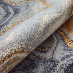 The Rug Shop UK Blue Bronze Abstract Jute Backing Machine Made Rug in Grey - Size: 200 cm x 290 cm - thumbnail 2