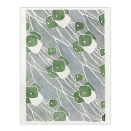 "Artery8 Green Geometric Pattern Vintage Wall Art Print Overbeck in Grey - Size: W18"" x H24""" - thumbnail 1
