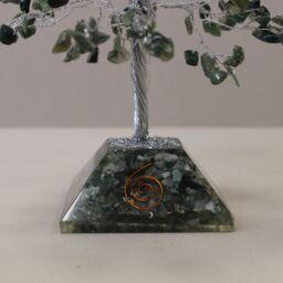 KDMD Gemstone Tree with Organite Base - 320 Stone - Moss Agate in Green - thumbnail 2