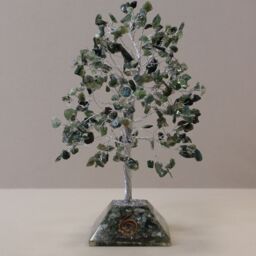 KDMD Gemstone Tree with Organite Base - 320 Stone - Moss Agate in Green - thumbnail 1