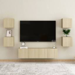 Berkfield Home Bedside Cabinets 2 pcs Sonoma Oak 30.5x30x30 cm Engineered Wood in Light Tan - thumbnail 3