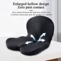 SPETLEK Memory Foam Cushion With Coccyx Relief & Back Support Design in Black - Size: 100 cm x 190 cm - thumbnail 4