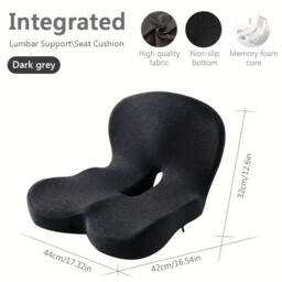 SPETLEK Memory Foam Cushion With Coccyx Relief & Back Support Design in Black - Size: 100 cm x 190 cm - thumbnail 2