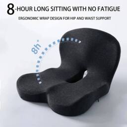SPETLEK Memory Foam Cushion With Coccyx Relief & Back Support Design in Black - Size: 100 cm x 190 cm - thumbnail 3