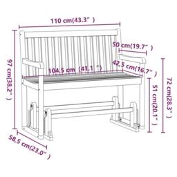 Berkfield Home Garden Swing Bench 110 cm Solid Acacia Wood in Brown - thumbnail 8