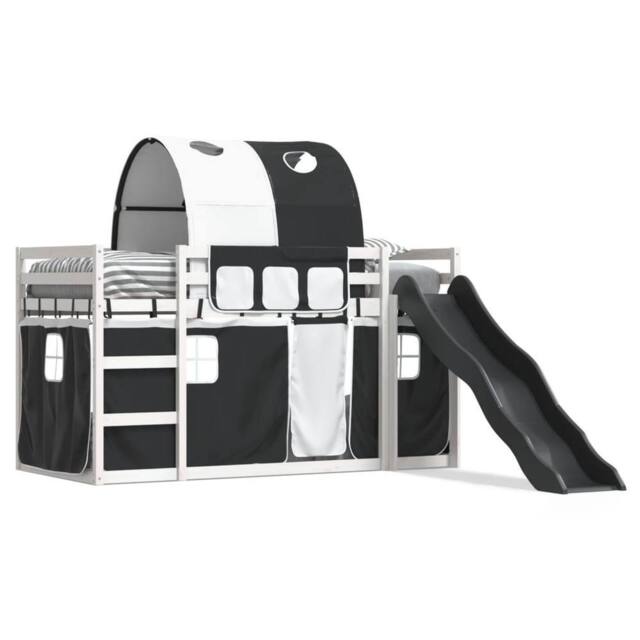 Berkfield Home Bunk Bed without Mattress with Slide White & Black 90x200 cm - image 1