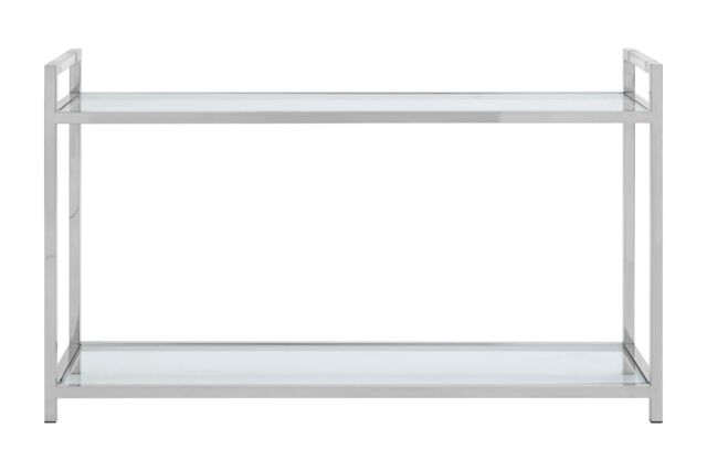 Orsina Luxe Design Console Table In Metal & Glass, Modern Table For Hallway, Distinctive Table For Livingroom in Silver - image 1