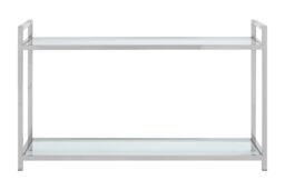Orsina Luxe Design Console Table In Metal & Glass, Modern Table For Hallway, Distinctive Table For Livingroom in Silver