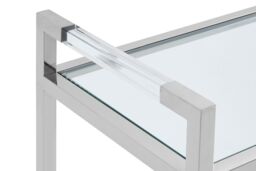 Orsina Luxe Design Console Table In Metal & Glass, Modern Table For Hallway, Distinctive Table For Livingroom in Silver - thumbnail 4