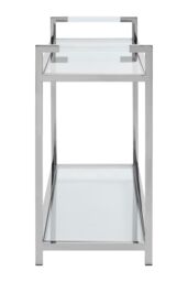 Orsina Luxe Design Console Table In Metal & Glass, Modern Table For Hallway, Distinctive Table For Livingroom in Silver - thumbnail 3