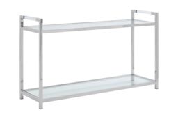 Orsina Luxe Design Console Table In Metal & Glass, Modern Table For Hallway, Distinctive Table For Livingroom in Silver - thumbnail 2