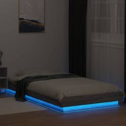Berkfield Home Bed Frame with LED Lights without Mattress Grey Sonoma 100x200cm - Size: 100x200 cm - thumbnail 4