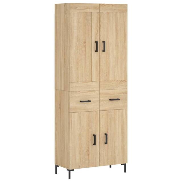 Berkfield Home Highboard Sonoma Oak 69.5x34x180 cm Engineered Wood in Light Tan - image 1