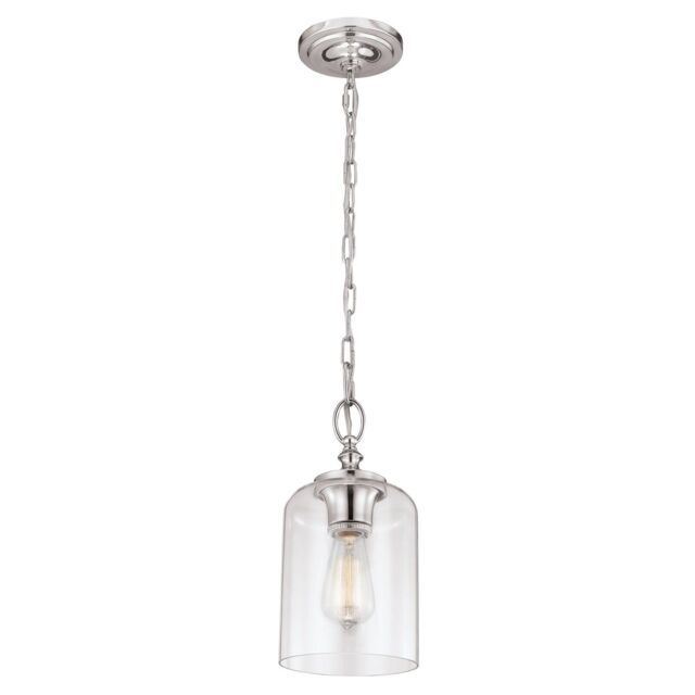 Loops 1 Bulb Ceiling Pendant Light Fitting Highly Polished Nickel LED E27 60W in Metallics