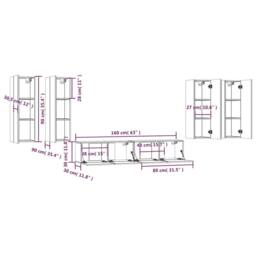 Berkfield Home 6 Piece TV Cabinet Set Sonoma Oak Engineered Wood in Brown - thumbnail 8