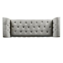 Luxury Living Velvet Ottoman Storage Bench in Grey - thumbnail 6