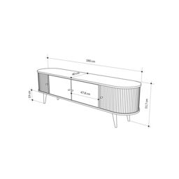 "Decortie Gentle Modern TV Stand with 2 Sliding Doors Storage Cabinet for 65"" TVs in Natural - Size: 2 Pack" - thumbnail 6