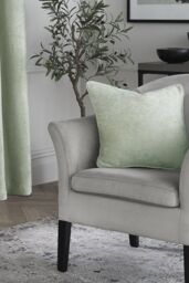 Curtina 'Textured Chenille' Textured Filled Cushion in Green - Size: 43 cm x 43 cm - thumbnail 2