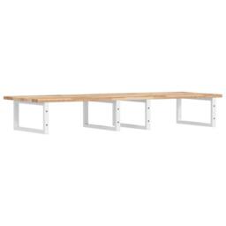 Berkfield Home Basin Shelf Wall Mounted Steel & Solid Wood Acacia in Brown - thumbnail 6