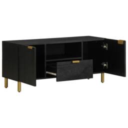Berkfield Home TV Cabinet Black 105x33x46 cm Engineered Wood - Size: 105 x 33 x 46 cm