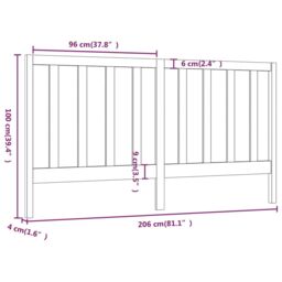 Berkfield Home Bed Headboard Honey Brown 206x4x100 cm Solid Wood Pine - Size: 206 x 4 x 100 cm - thumbnail 6