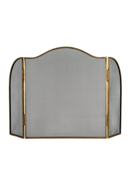 KDMD Antiqued Brass Large Fire Screen - Vintage Style Fireplace Protector in Gold - image 1