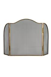 KDMD Antiqued Brass Large Fire Screen - Vintage Style Fireplace Protector in Gold - thumbnail 1