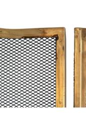 KDMD Antiqued Brass Large Fire Screen - Vintage Style Fireplace Protector in Gold - thumbnail 2