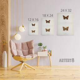 "Artery8 Question Mark Butterfly Vintage Artwork Denton Canvas Wall Art Print in White - Size: W12"" x H16""" - thumbnail 4