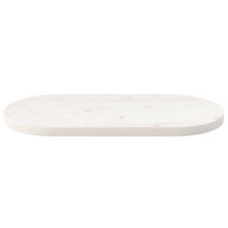 Berkfield Home Table Top White 60x30x2.5 cm Solid Wood Pine Oval - thumbnail 3