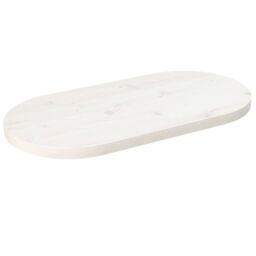 Berkfield Home Table Top White 60x30x2.5 cm Solid Wood Pine Oval - thumbnail 1