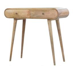 Wyld Haus Florence Oval 2 Drawer Mango Wood Console Table Natural Brown - thumbnail 4