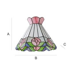 ValueLights Evelyn Tiffany Rose Glass Easy Fit Ceiling Light Lamp Shade with Bulb - thumbnail 8