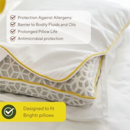 Brightr Sleep Copper Infused Hypoallergenic Pillow Protector in White - thumbnail 3