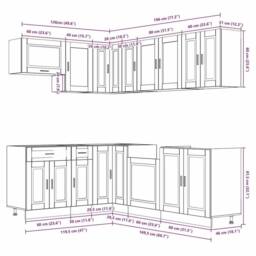 Berkfield Home Elegant 11 Piece Kitchen Cabinet Set Porto Old Wood Engineered Wood in Brown - thumbnail 8