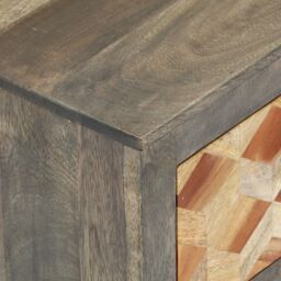 Berkfield Home Bedside Cabinet Grey 40x30x50 cm Solid Mango Wood - Size: 40 x 30 x 50 cm - thumbnail 6