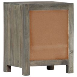 Berkfield Home Bedside Cabinet Grey 40x30x50 cm Solid Mango Wood - Size: 40 x 30 x 50 cm - thumbnail 4