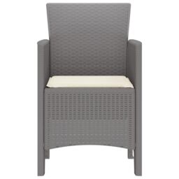 Berkfield Home Garden Chair Set of 2 Light Grey & Cream White Polypropylene - thumbnail 6