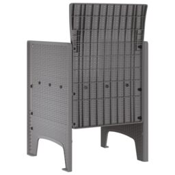 Berkfield Home Garden Chair Set of 2 Light Grey & Cream White Polypropylene - thumbnail 5