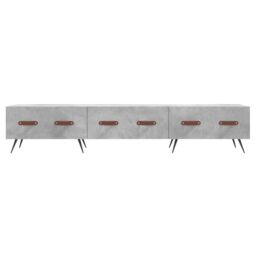 Berkfield Home TV Cabinet Concrete Grey 150x36x30 cm Engineered Wood - Size: 150 x 36 x 30 cm - thumbnail 5