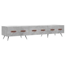 Berkfield Home TV Cabinet Concrete Grey 150x36x30 cm Engineered Wood - Size: 150 x 36 x 30 cm - thumbnail 2