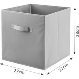 FLAVORA 27x27x28cm-Grey 6PCS Cube Storage Boxs Collapsible Fabric Cubes in Grey - Size: 500mm - thumbnail 2