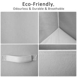FLAVORA 27x27x28cm-Grey 6PCS Cube Storage Boxs Collapsible Fabric Cubes in Grey - Size: 500mm - thumbnail 3
