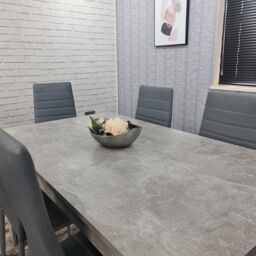 KOSY KOALA Dining Table & 6 Chairs Stone Grey Effect Kitchen Dining Set for 6 - Size: 140 cm x 80 cm - thumbnail 3