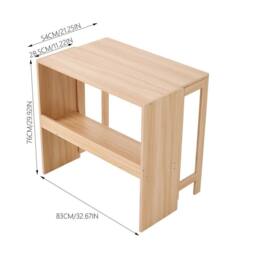 EONLION Natural Folding Desk Small Computer Table - Size: 100 cm - thumbnail 2
